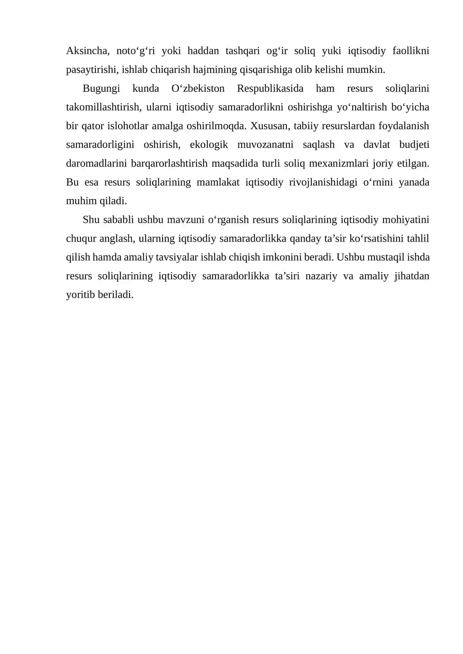 RESURS SOLIQLARINING IQTISODIY SAMARADORLIKKA TA’SIRI 3