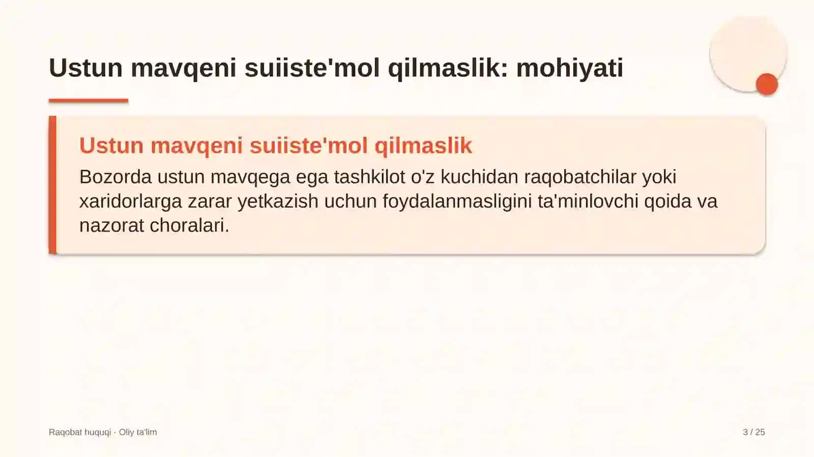 Elektr energiyasi bozorida bozordagi ustun mavqeni suiiste'mol qilmaslik 3