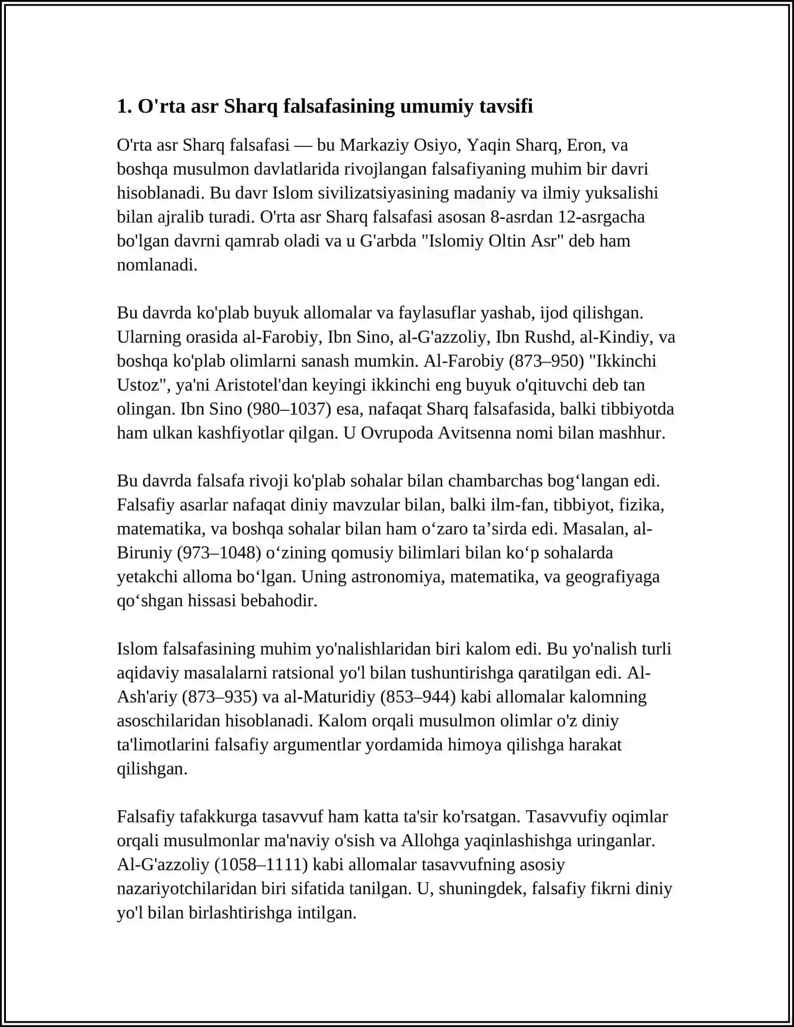O‘RTA ASR SHARQ FALSAFASI VA UYG‘ONISH DAVRI XUSUSIYATLARI 3