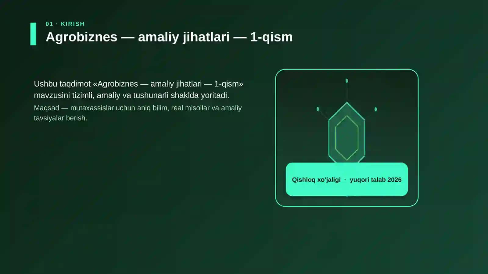 Agrobiznes — amaliy jihatlari — 1-qism 3