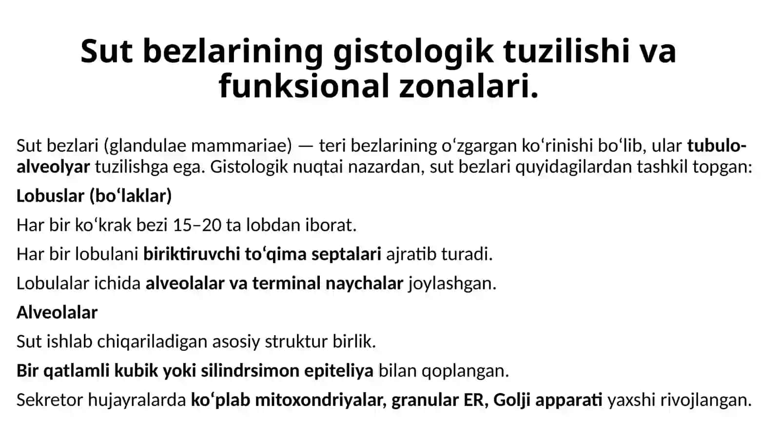 ;Sut bezlari faoliyatining boshqariluvi,sut bezlarining yoshga qarab o’zgarishi 3