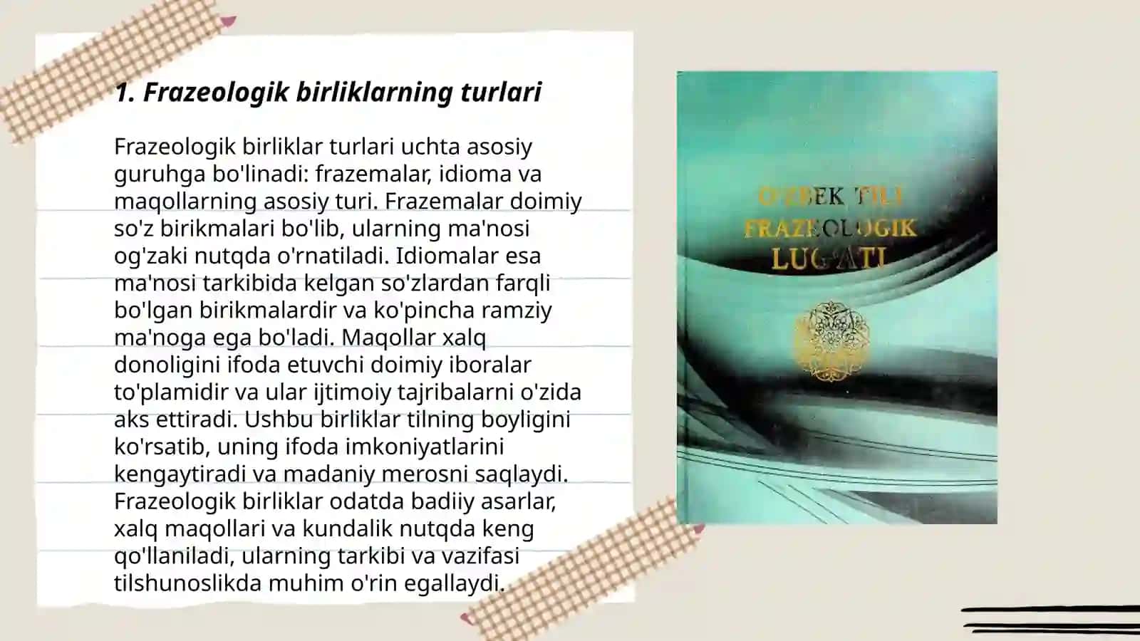 Frazeologik lugʻatlar haqida tushuncha 3