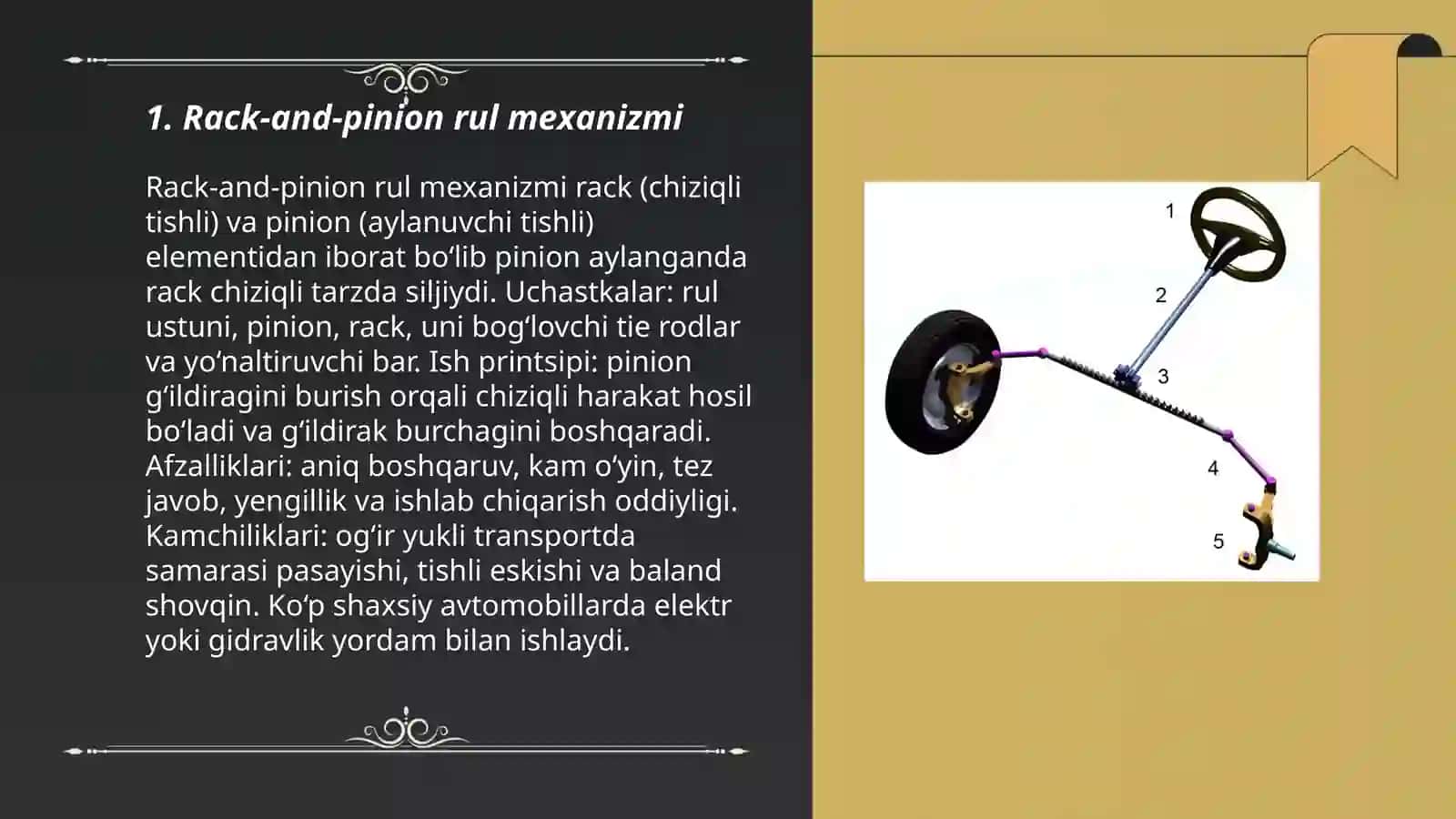 Zamonaviy rul mexanizmlarining turlari 3