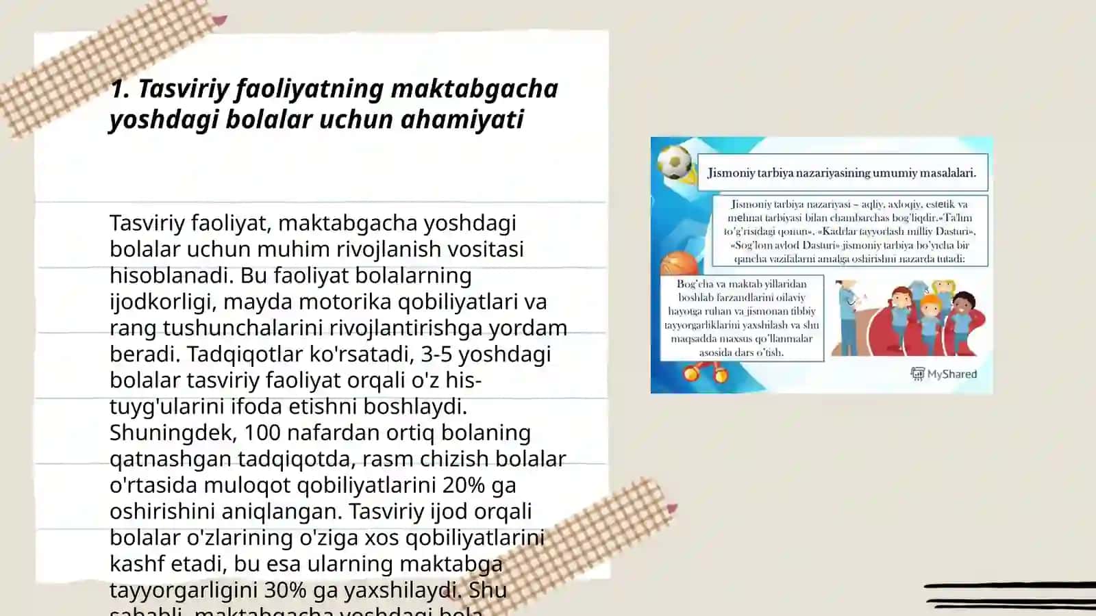 Tasviriy faoliyatlarining òziga xos xususiyatlari 3