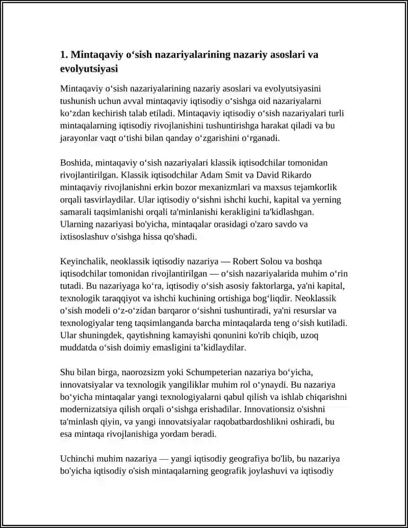MINTAQAVIY OʻSISH NAZARIYALARINI TAHLIL ETISH MASALALARI 3