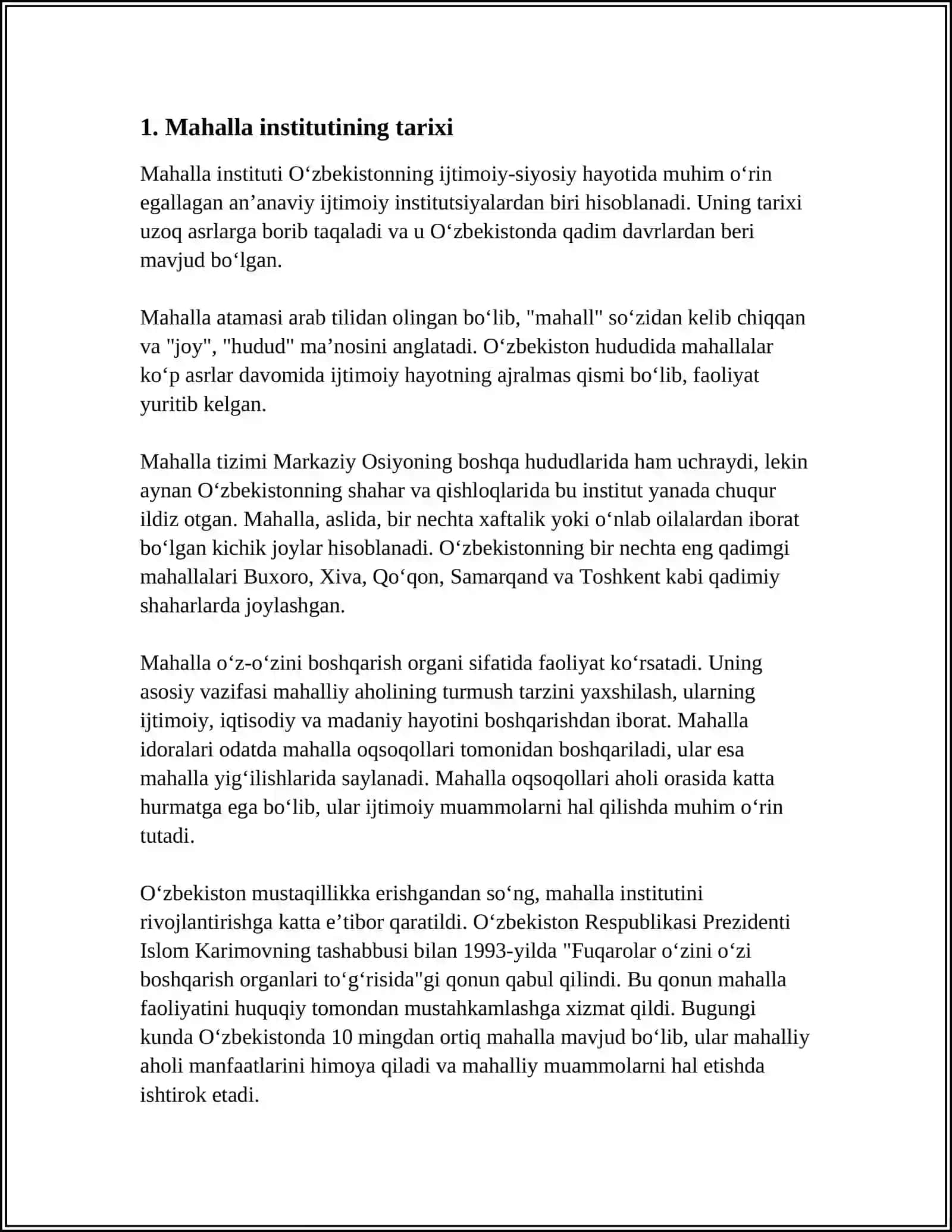 MAHALLA – IJTIMOIY O’Z-O’ZINI BOSHQARISH ORGANISH 3
