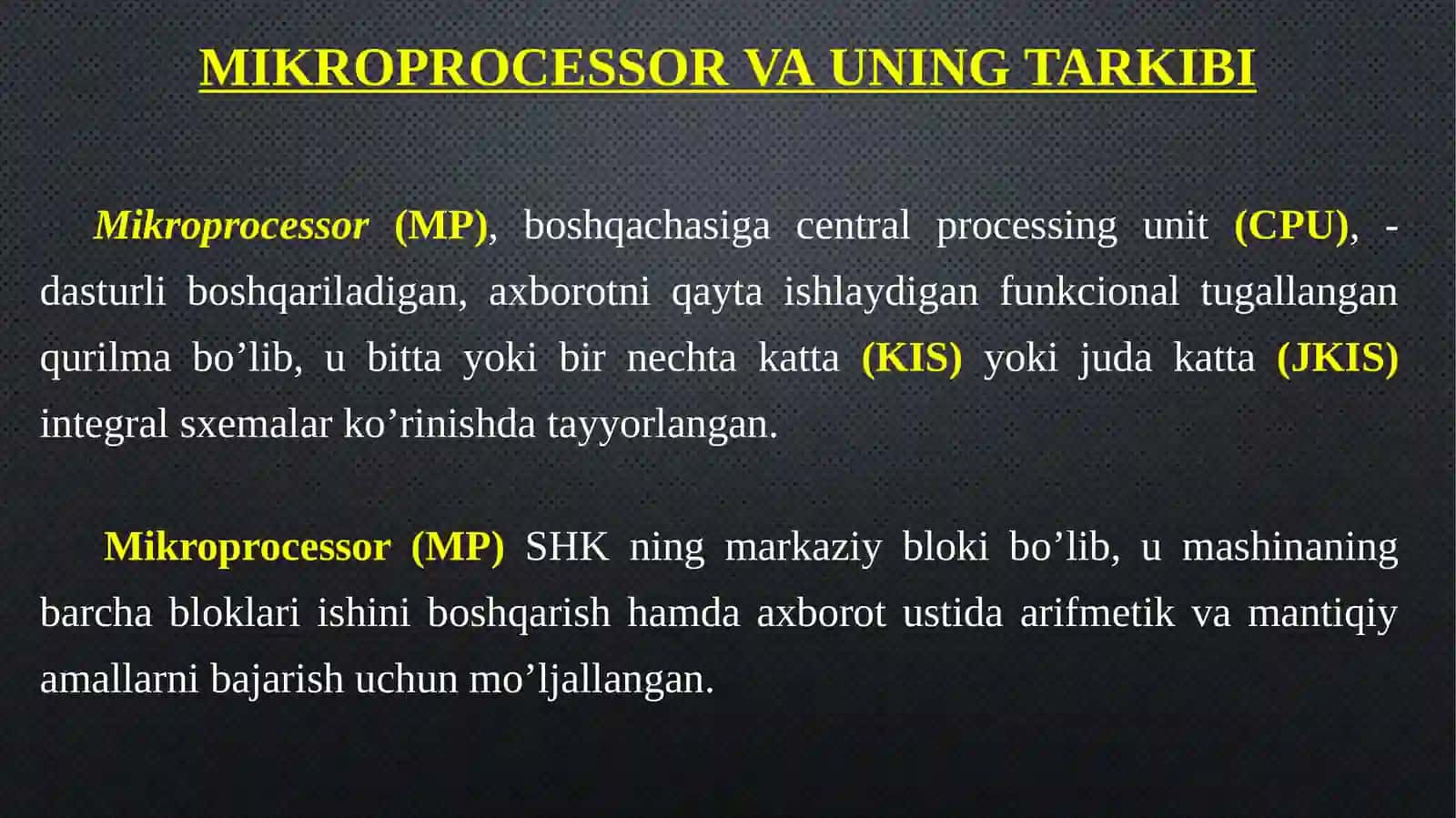MICROPROCESSORLAR 3