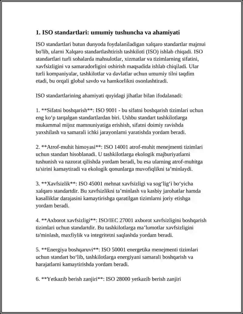 ISO STANDARTLARI VA SANOATDA QOLANILISHI 3
