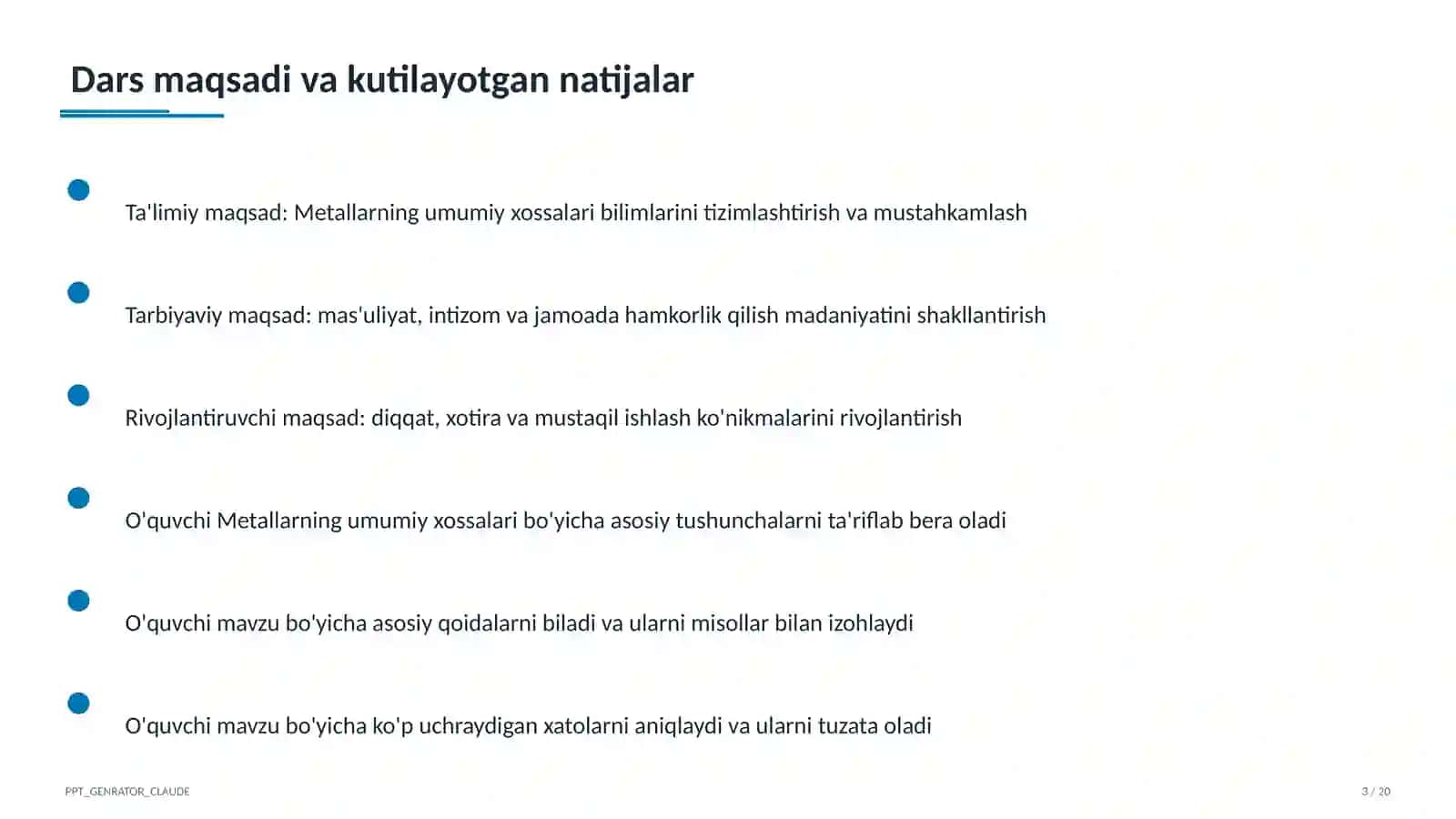 Metallarning umumiy xossalari (9-sinf) 3
