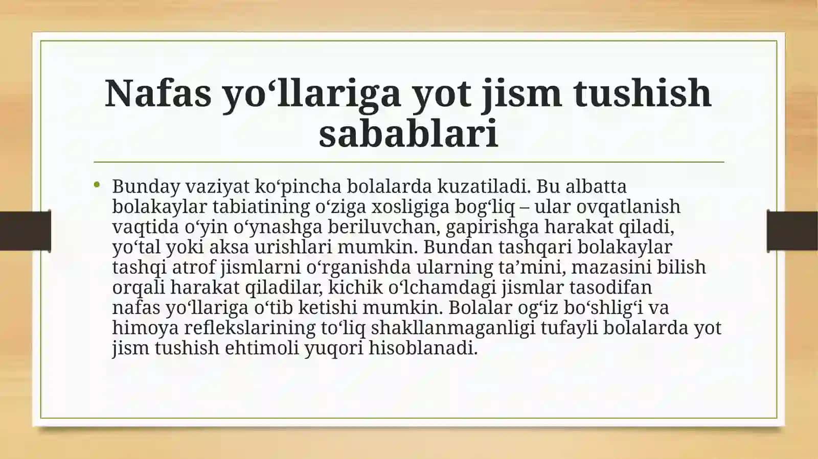 Nafas yo’llarida yot tana. Shoshilinch tibbiy yordam algoritmi 3