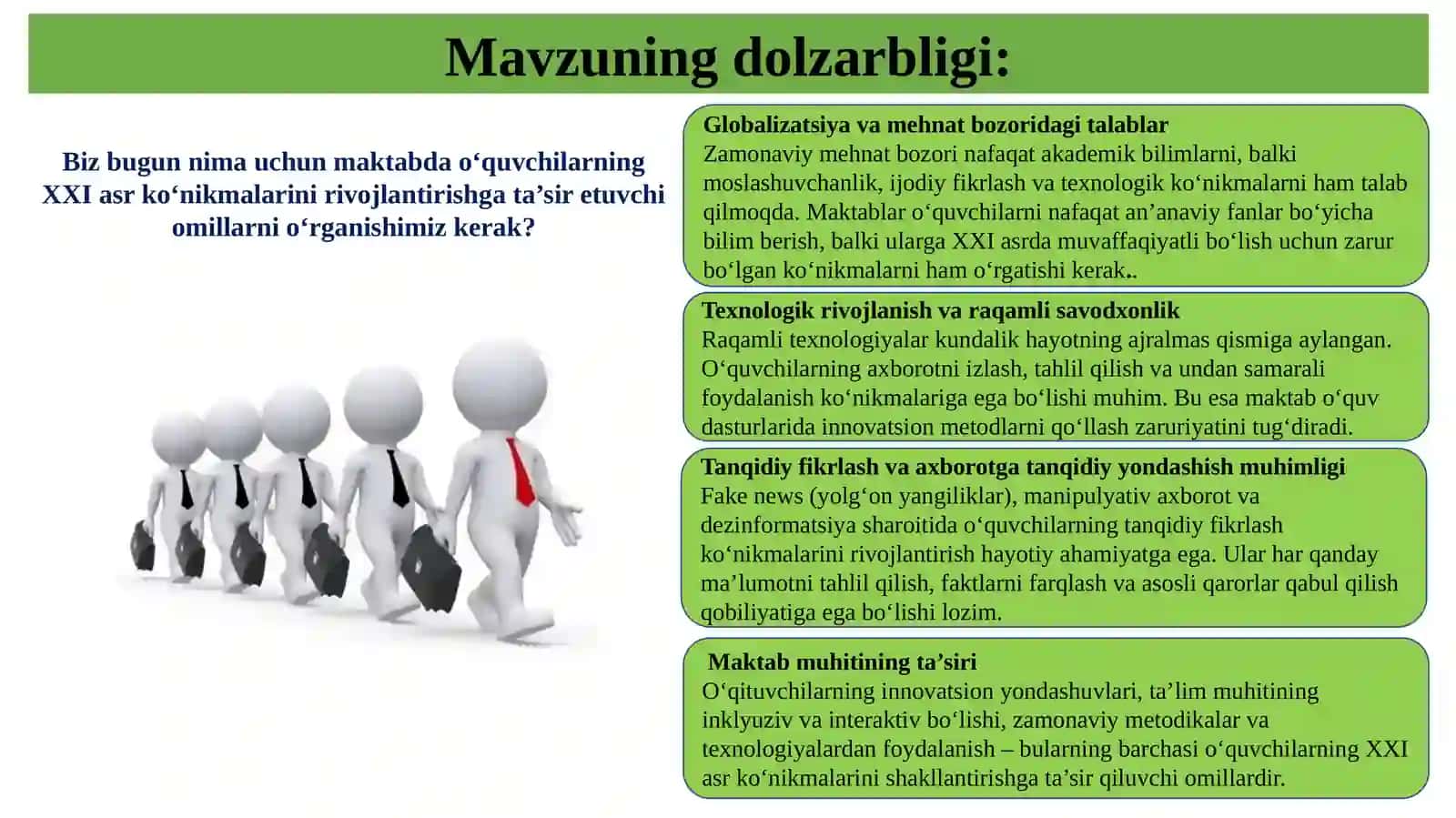 Maktabda o‘quvchilarning XXI asr ko‘nikmalarini rivojlantirishga ta’sir etuvchi omillarni o‘rganish 3