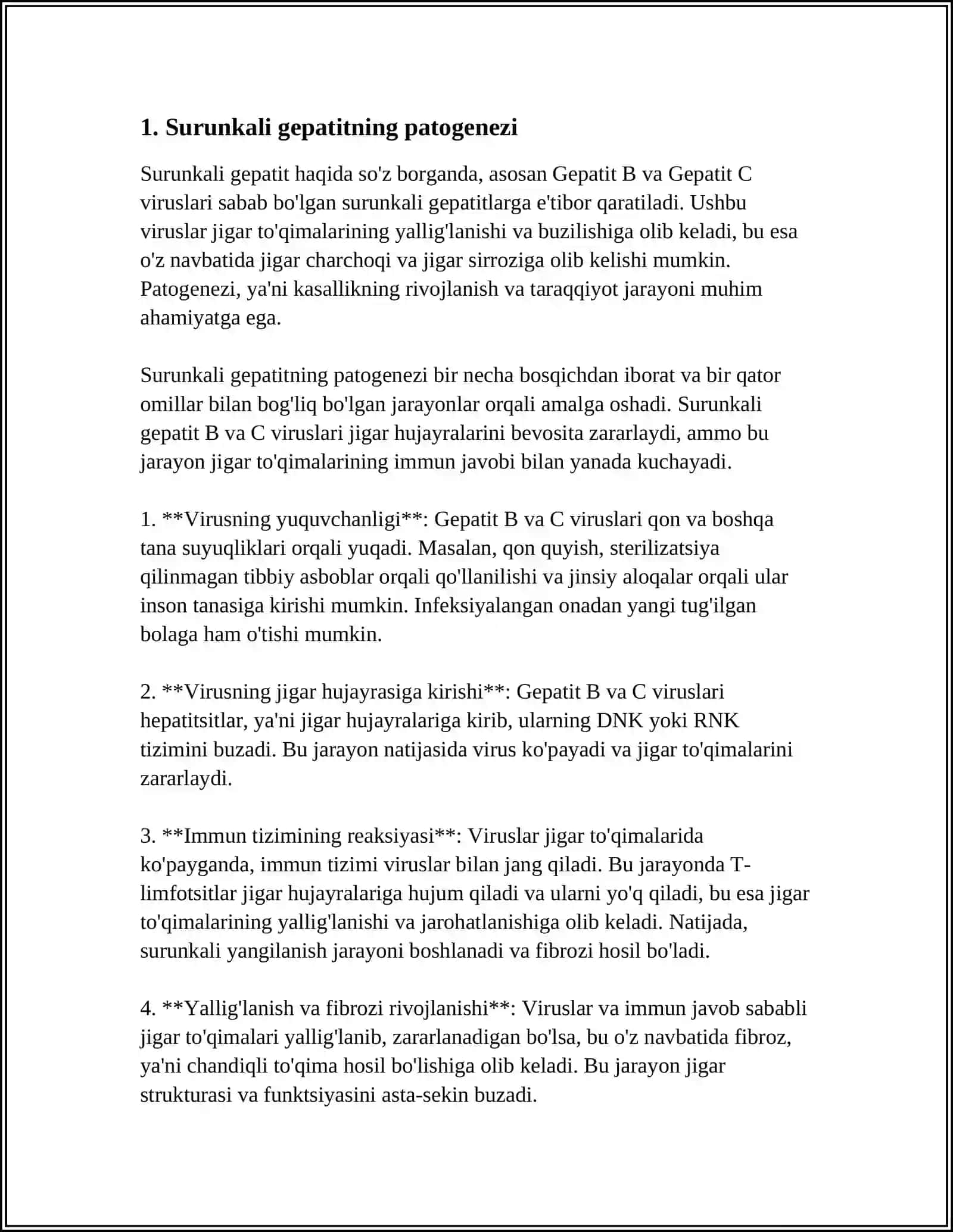 SURUNKALI GEPATIT. JIGAR SERO’ZIDA HAMSHIRALIK ISHI 3