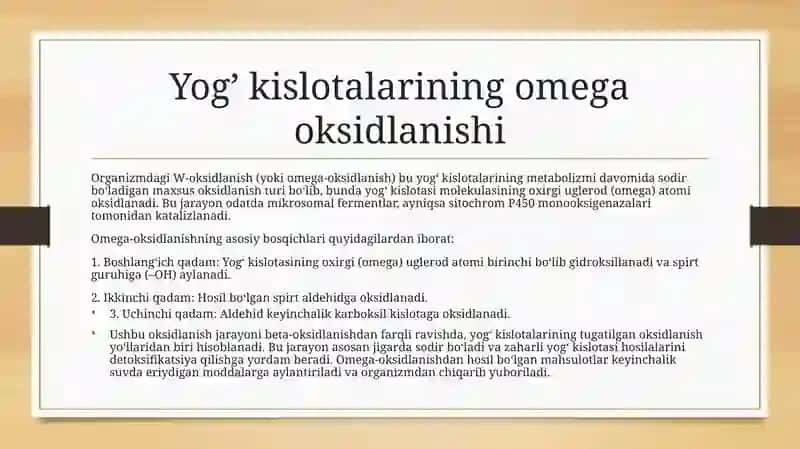 Yog’kislotalarningomega-oksidlanishi 3