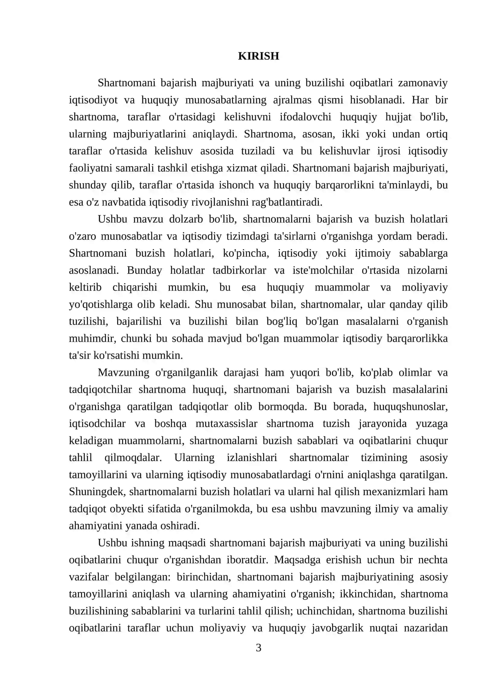 Shartnomani bajarish majburiyati va uning buzilishi oqibatlari 3