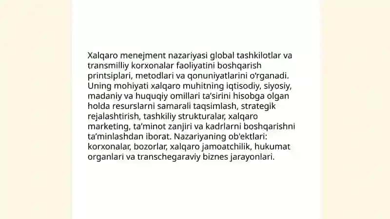Xalqaro menejment fanining nazariy asoslari 3