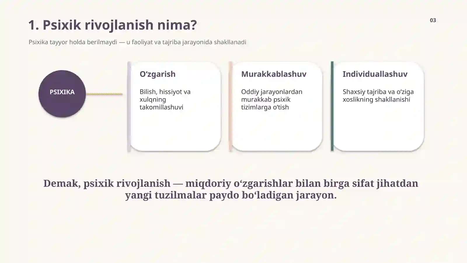 PSIXIK RIVOJLANISHNING 3