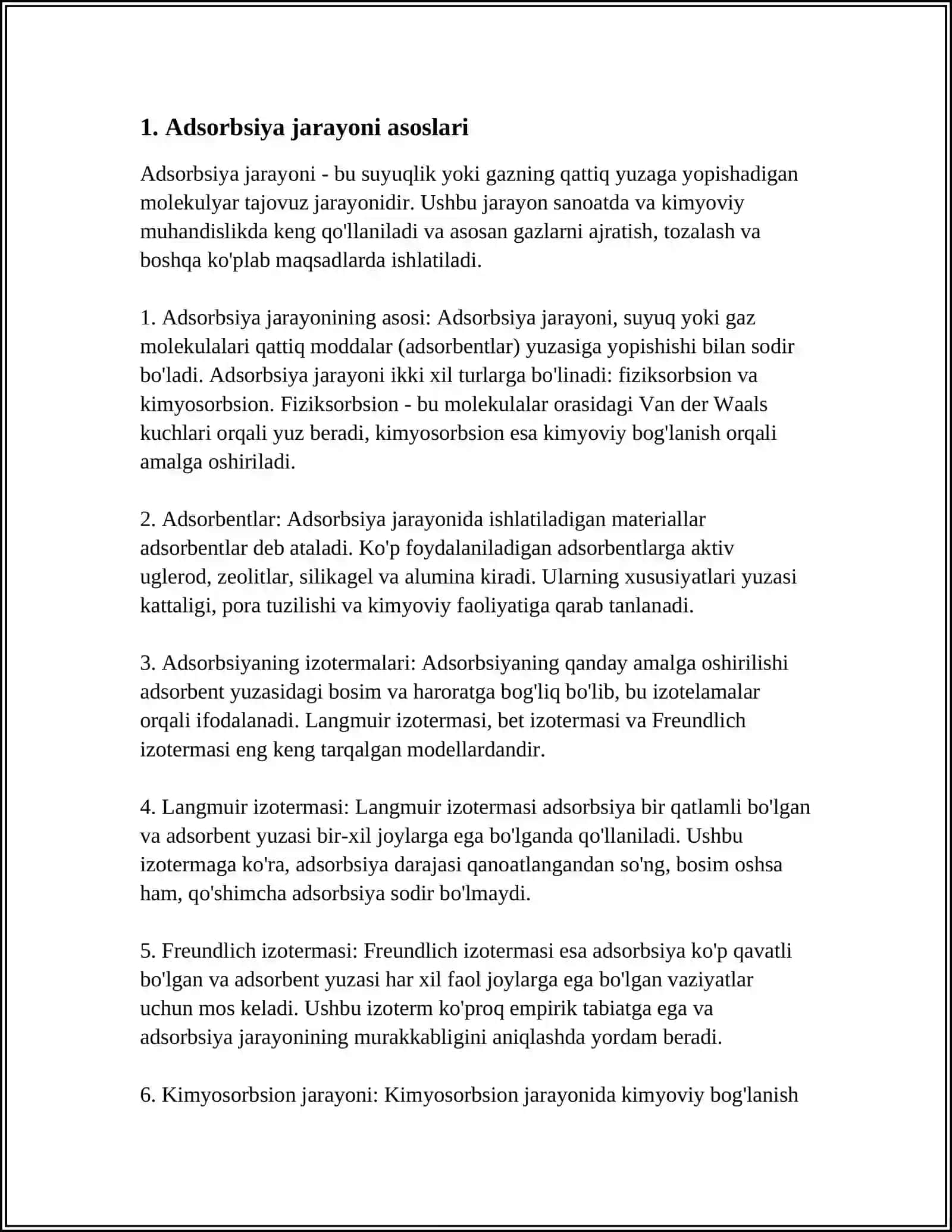 ADSORBSIYAGA OID BET NAZARIYASI 3