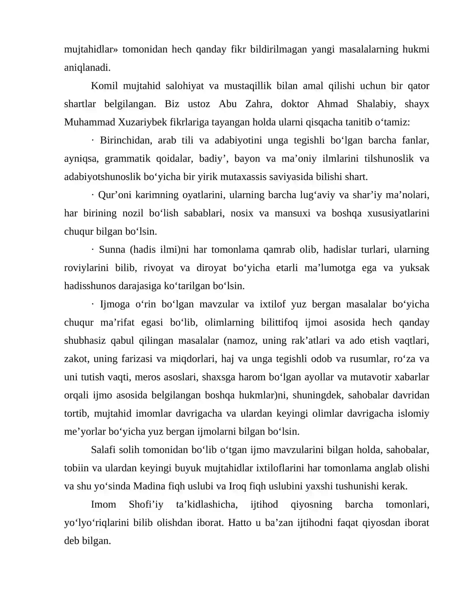 Ijtihod tushunchasi, turlari va shartlari 3