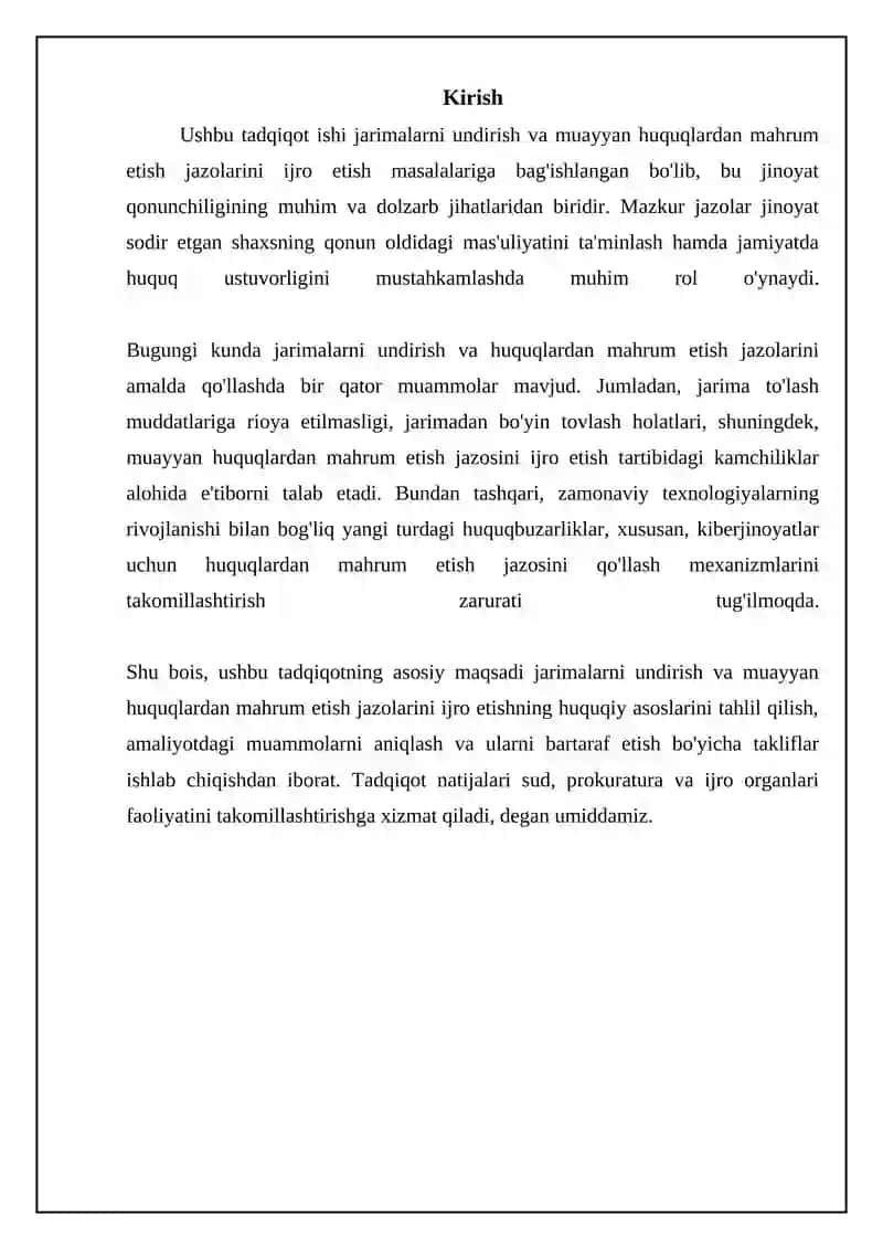 Jarimalarni undirish va huquqlardan mahrum etish jazolarini ijro etish 3