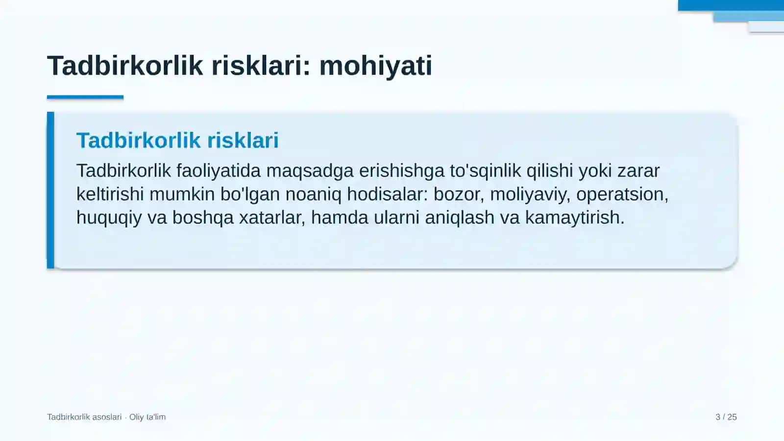onlayn ta'lim platformalarida tadbirkorlik risklari 8595 3