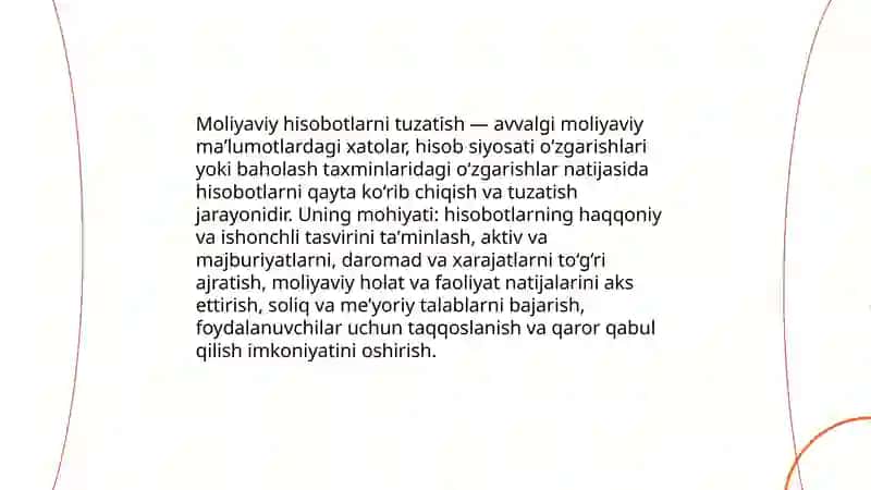 Moliyaviy hisobotlarni tuzatishlar kiritishning mazmuni va mohiyati 3