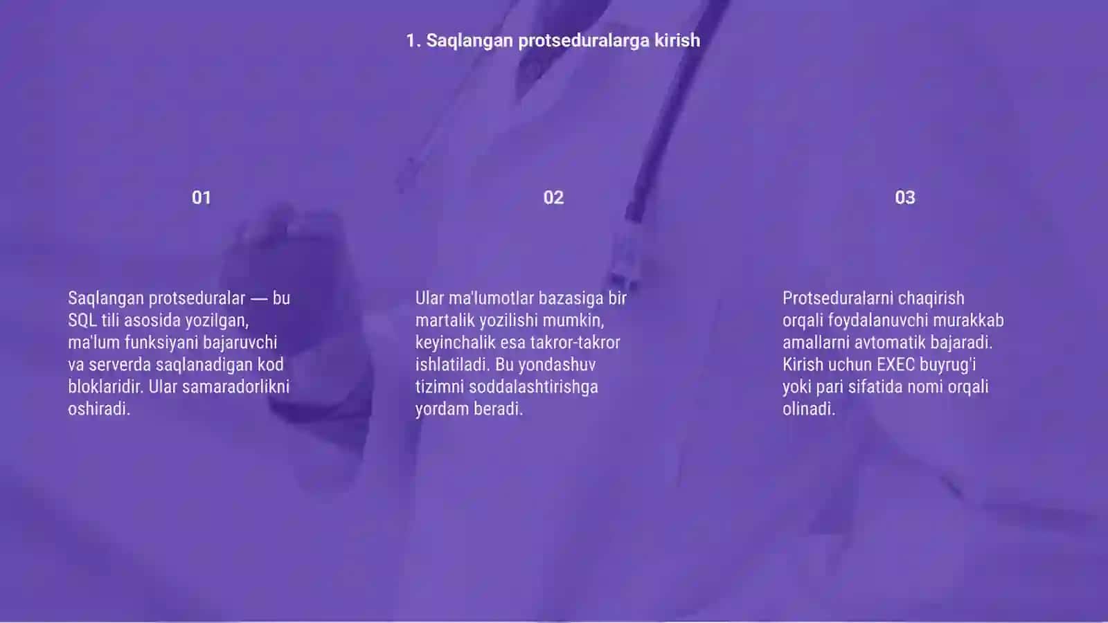 Saqlangan protseduralar 3