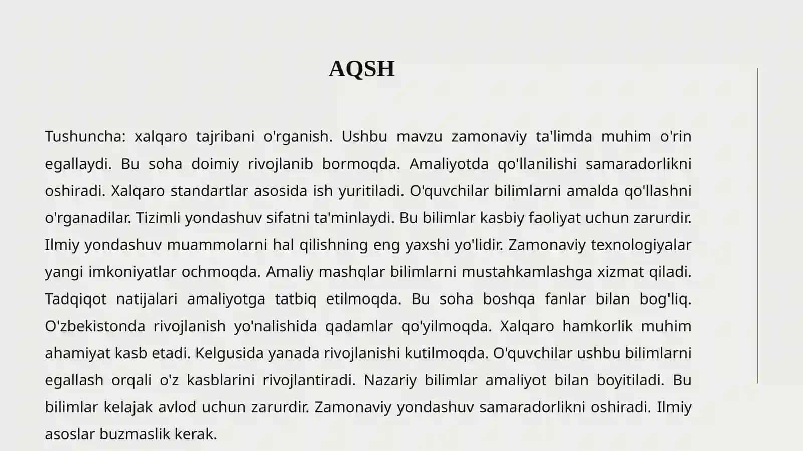 XORIJIY TA'LIM TAJRIBASI 3