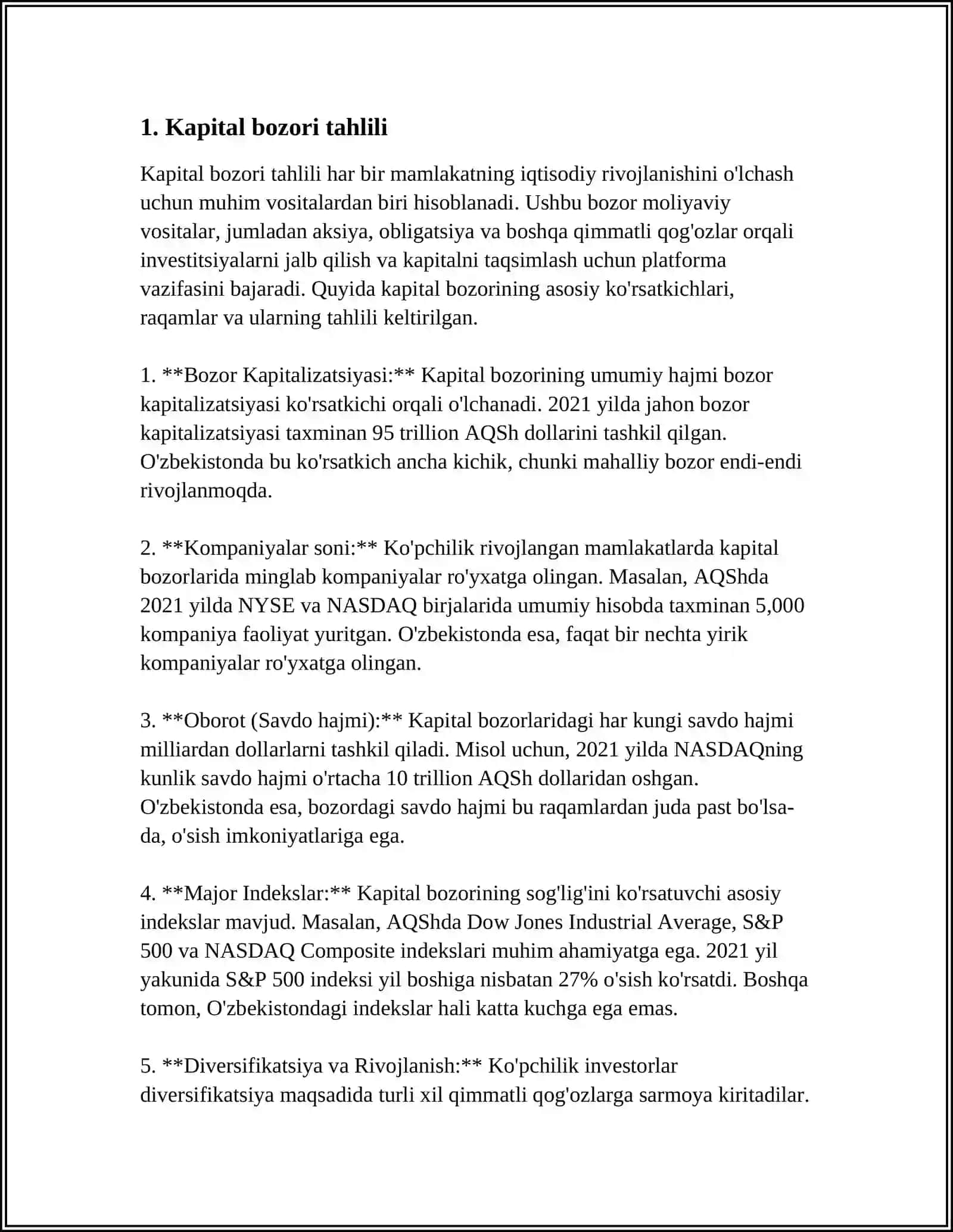 Kapital bozori tahlili 3