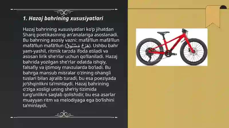 Hazaj bahrining musamman vazinlari tahlili 3