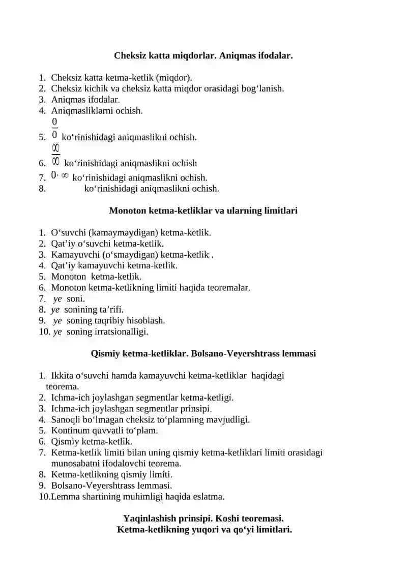 Matematik tahlil I kurs 3