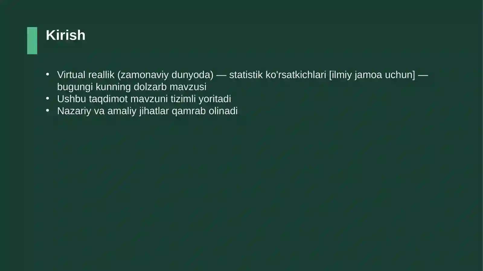 Virtual reallik (zamonaviy dunyoda) — statistik ko'rsatkichlari [ilmiy jamoa uchun] 3