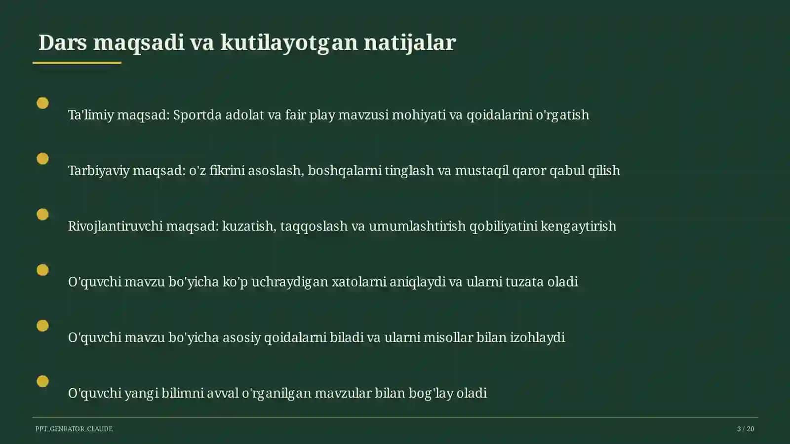 Sportda adolat va fair play (10-sinf) 3