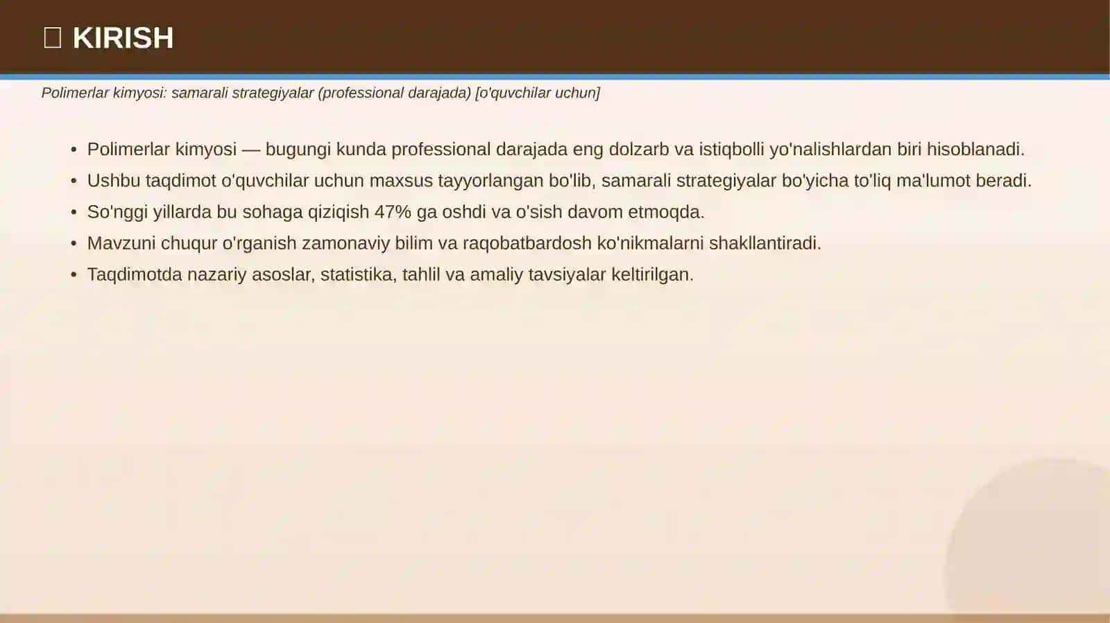Polimerlar kimyosi: samarali strategiyalar (professional darajada) 3