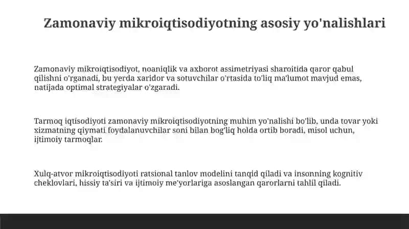 Zamonaviy mikroiqtisodiyot va makroiqtisodiyotning rivojlanishi 3