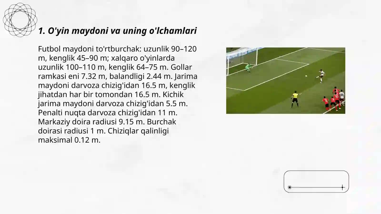 Futbol sport turida oʻyin qoidalari - SHAXZOD 3