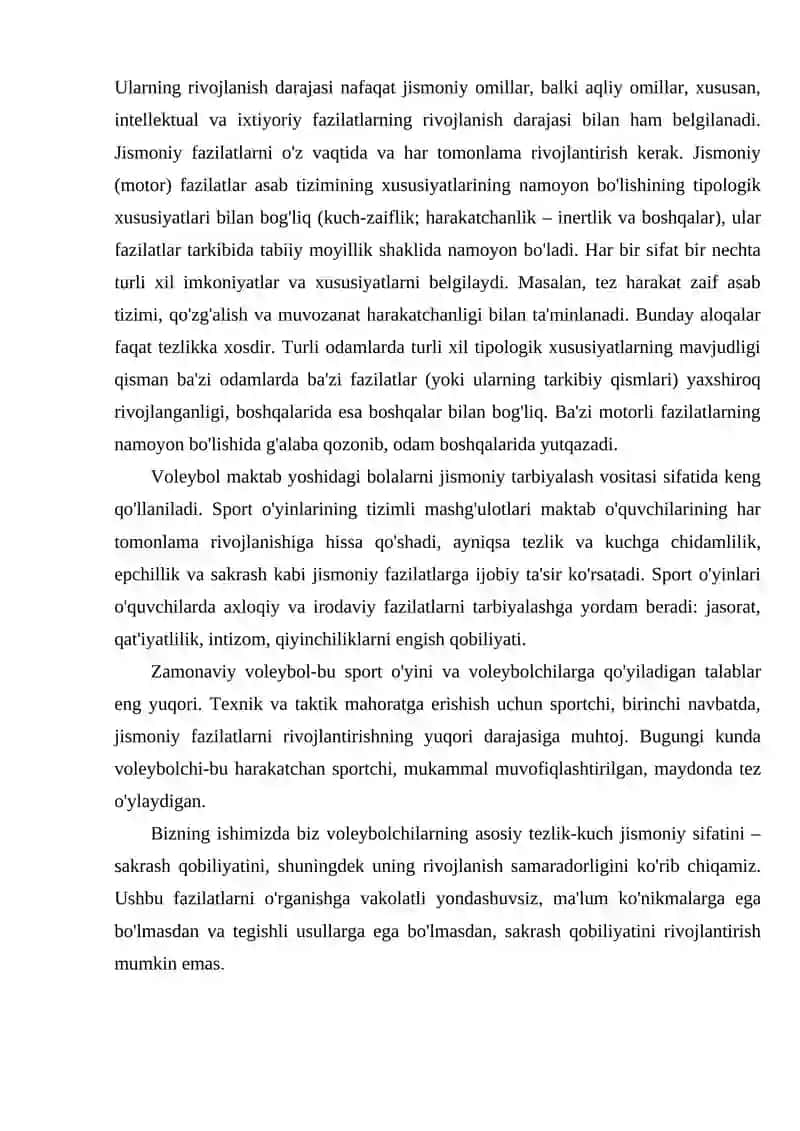 Voleybolda turli yoshdagi bolalarda kuchni rivojlantirish usullari 3