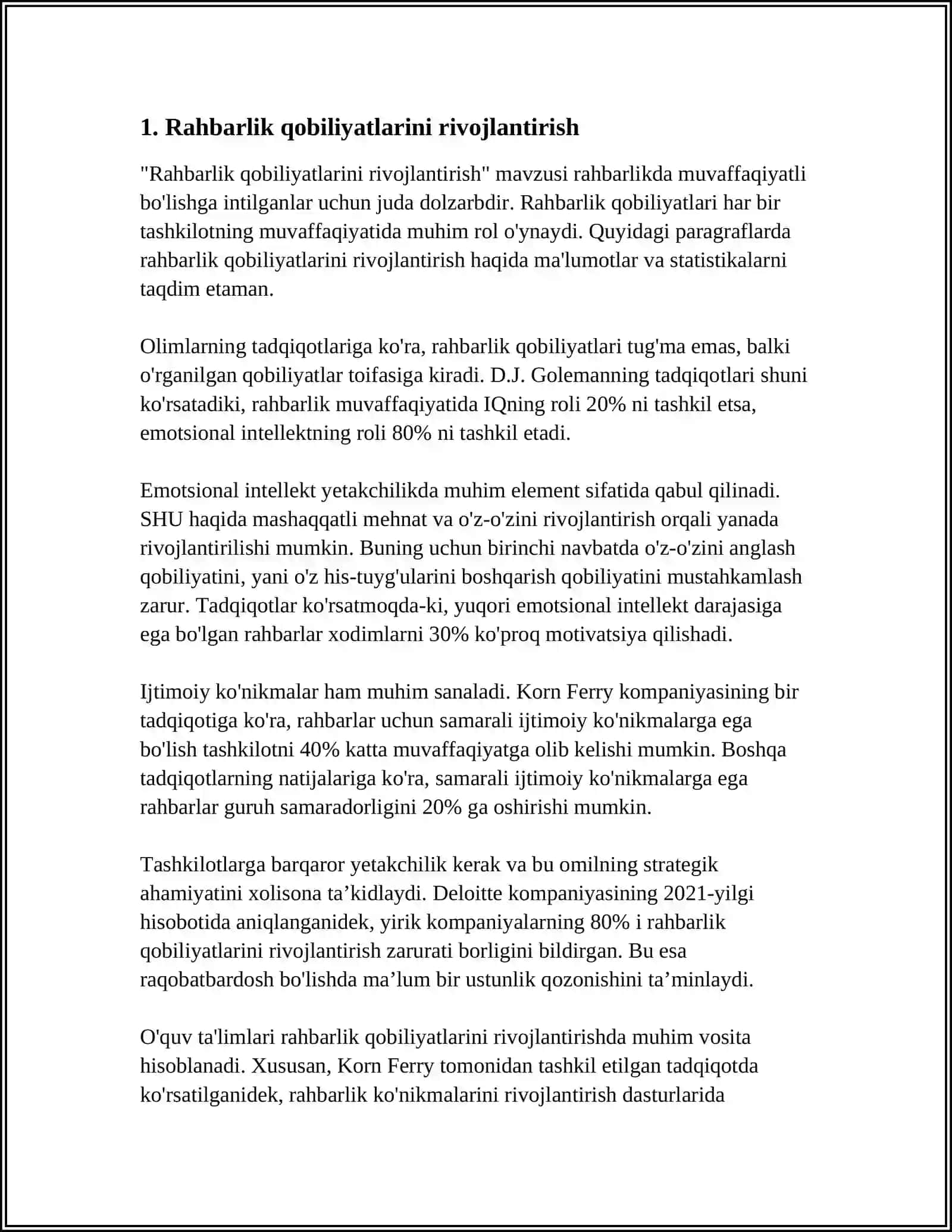 Rahbarlik qobiliyatlarini rivojlantirish 3