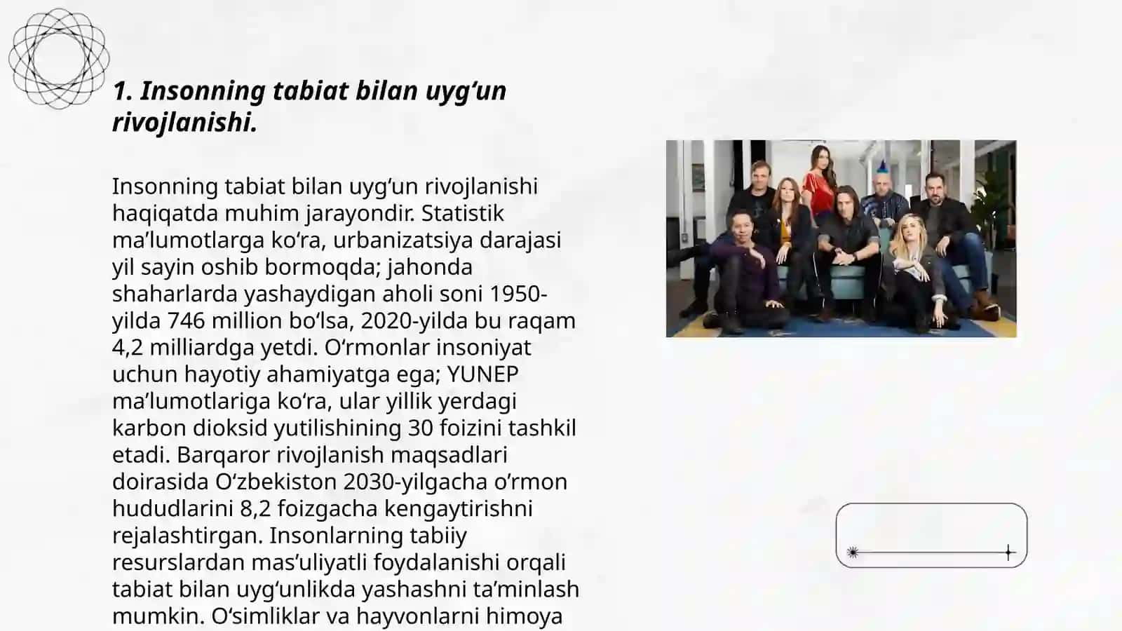 Insonning tabiat bilan uyg‘un rivojlanishi 3