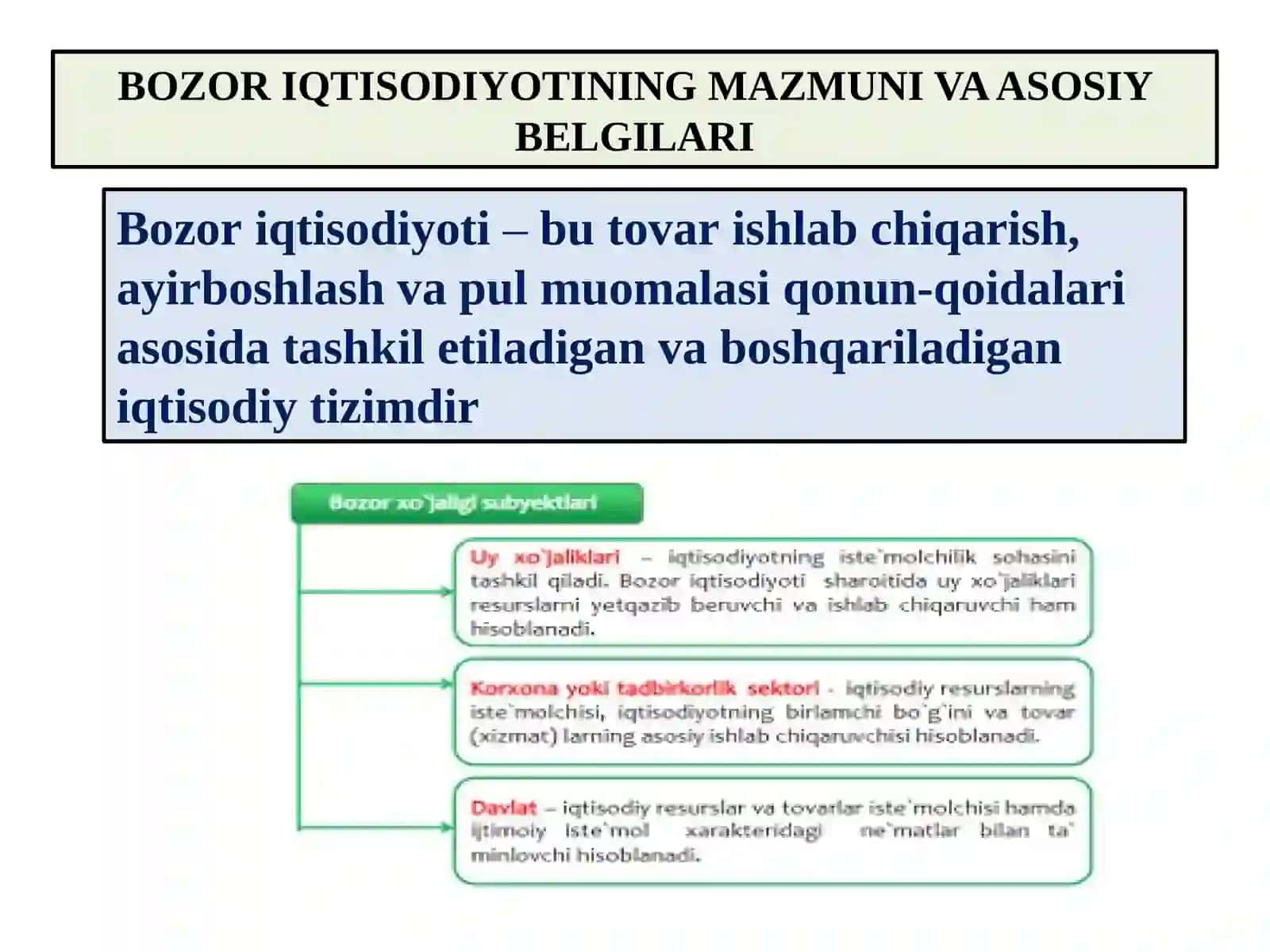 BOZOR IQTISODIYOTINING MAZMUNI VA AMAL QILISHI 3