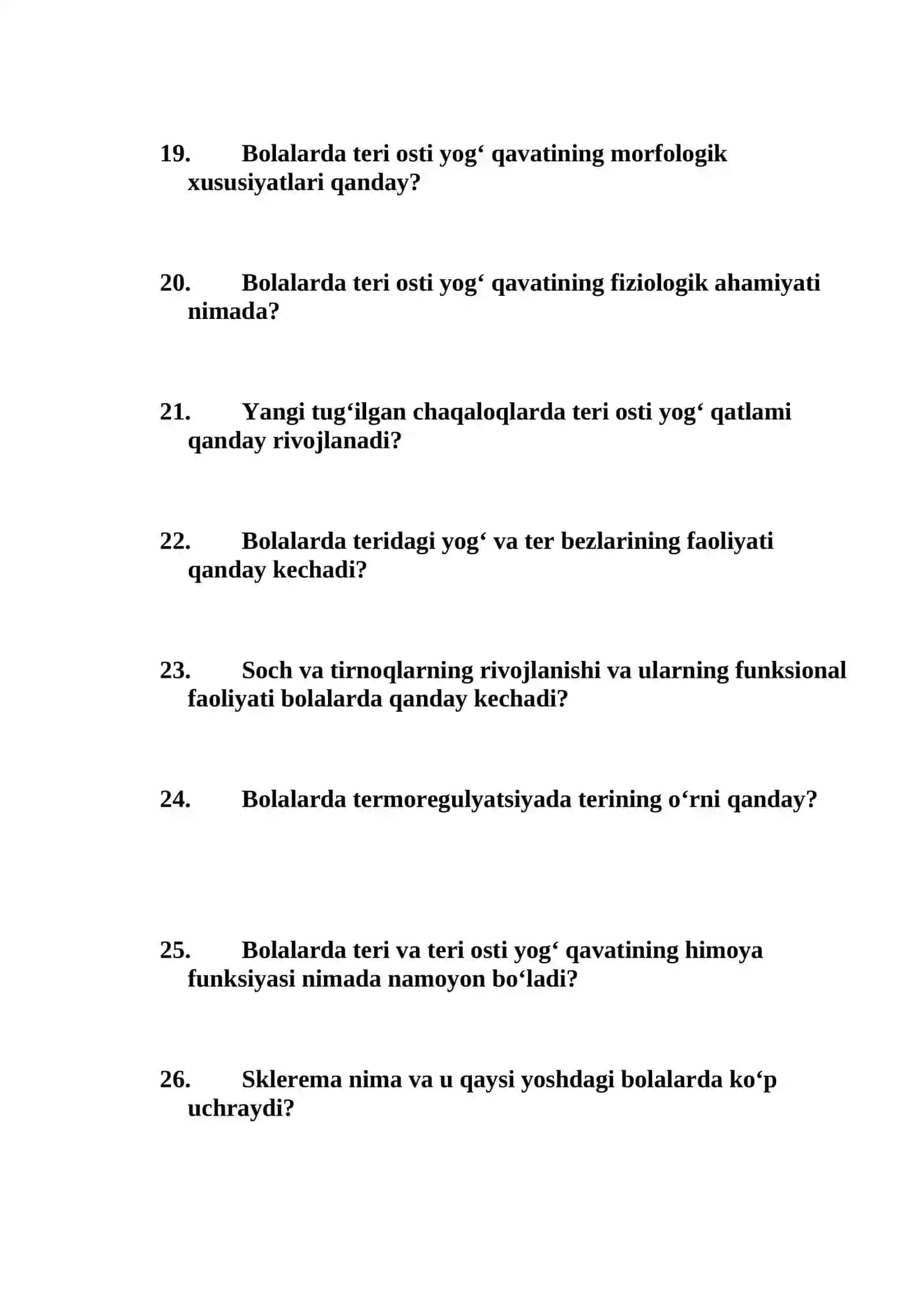 Bolalar kasalligi propidevtikasidan oraliq nazorat uchun cavollar 3
