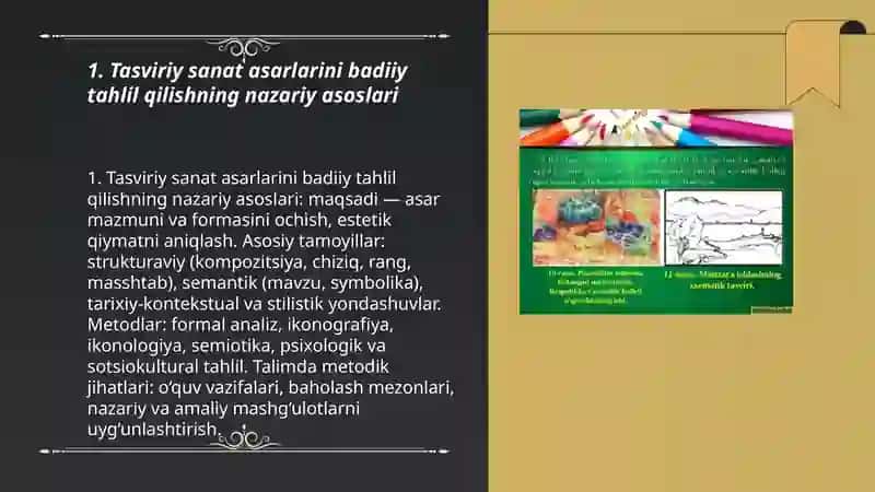 Tasviriy sanat asarlarni badiiy tahlil qilish 3