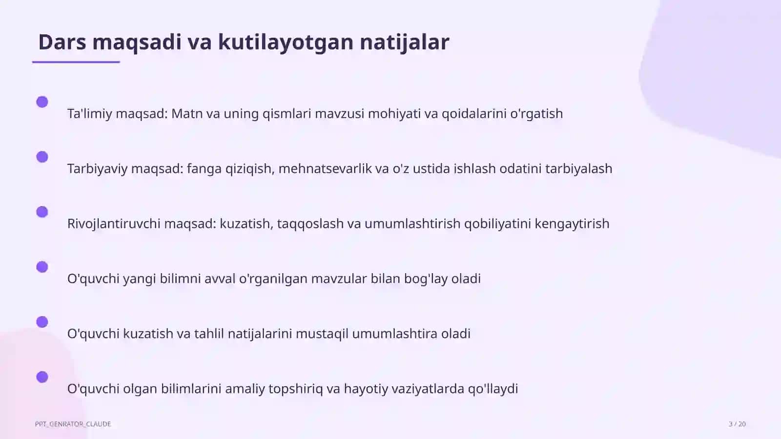 Matn va uning qismlari (3-sinf) 3