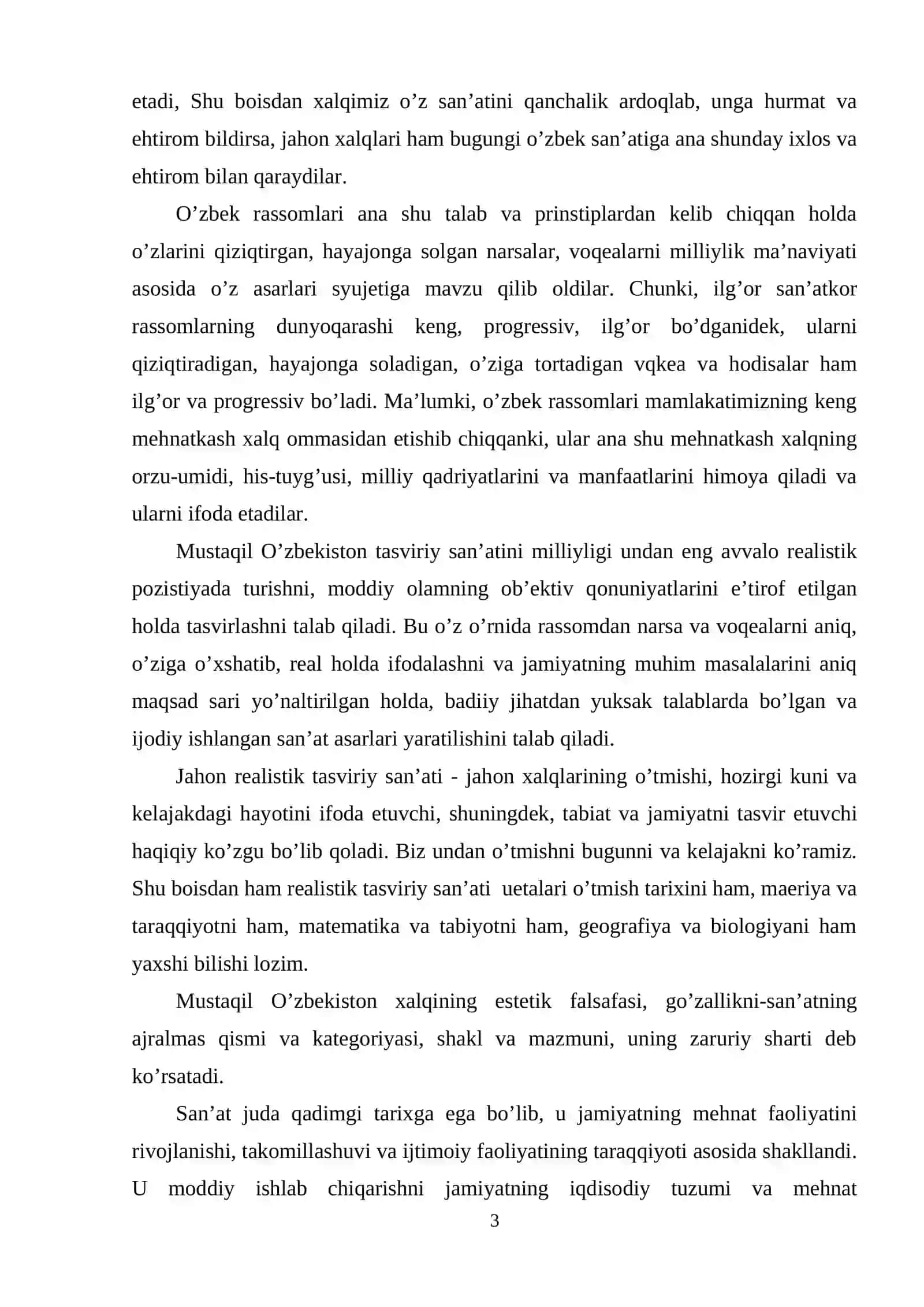 Rang tasvirda manzara kompozitsiyasi. Bitiruv malakaviy ishi. Kurs ishi 3
