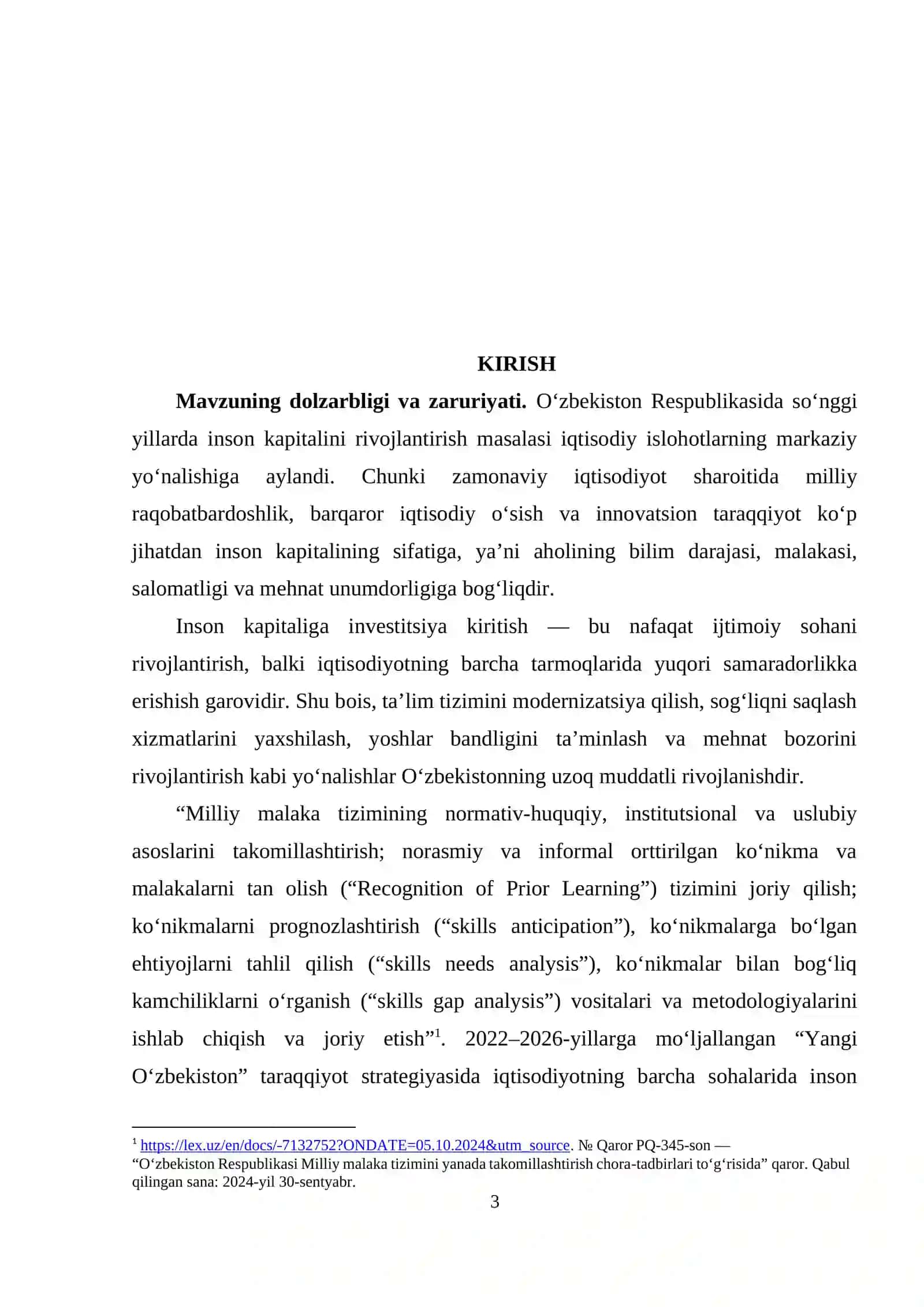 Inson kapitali va uning zamonaviy iqtisodiyotdagi o`rni 3