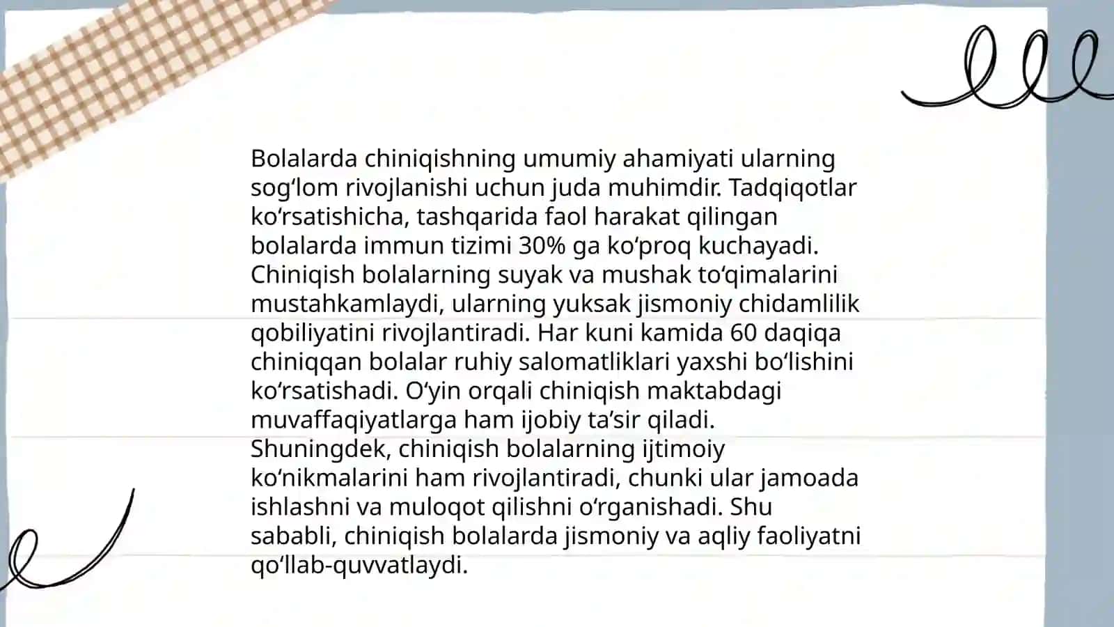 Bolalarni chiniqishida davolovchi jismoniy tarbiya vositalarini axamiyati 3