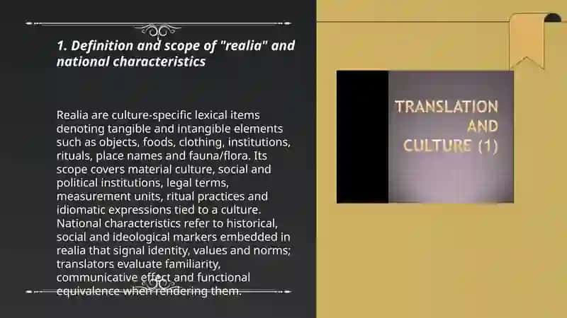 Translation of Culturally Specific and Non-equivalent Vocabulary: Realia and words with national characteristics 3