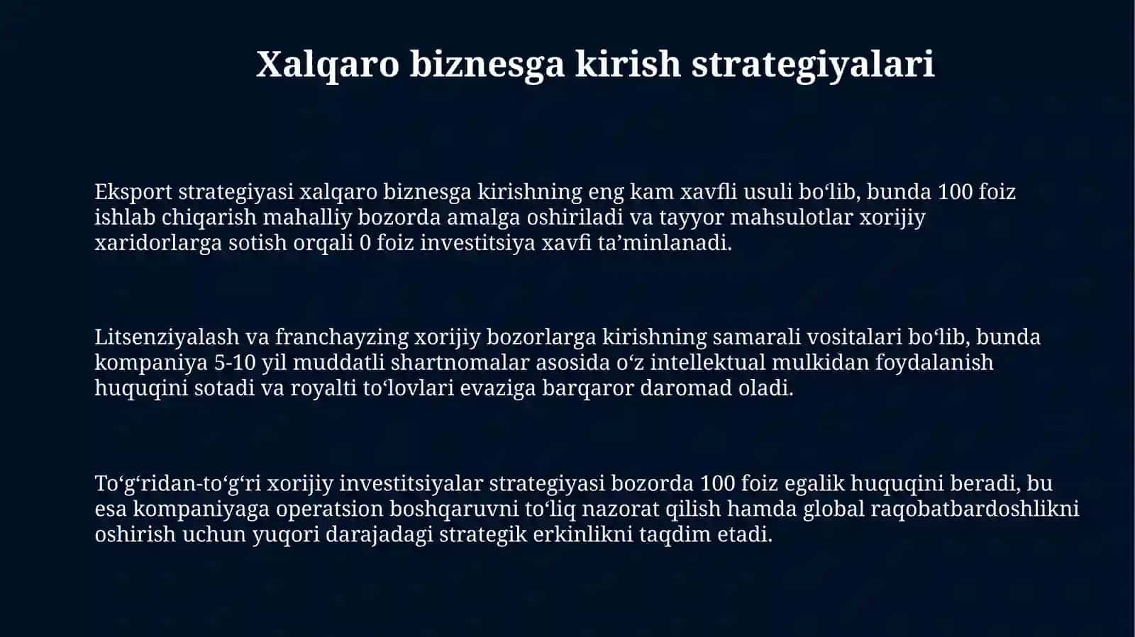 Xalqaro biznes strategiyalari 3