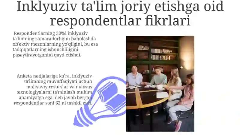 Inklyuziv ta'lim joriy etishga oid respondentlar fikrlari 3