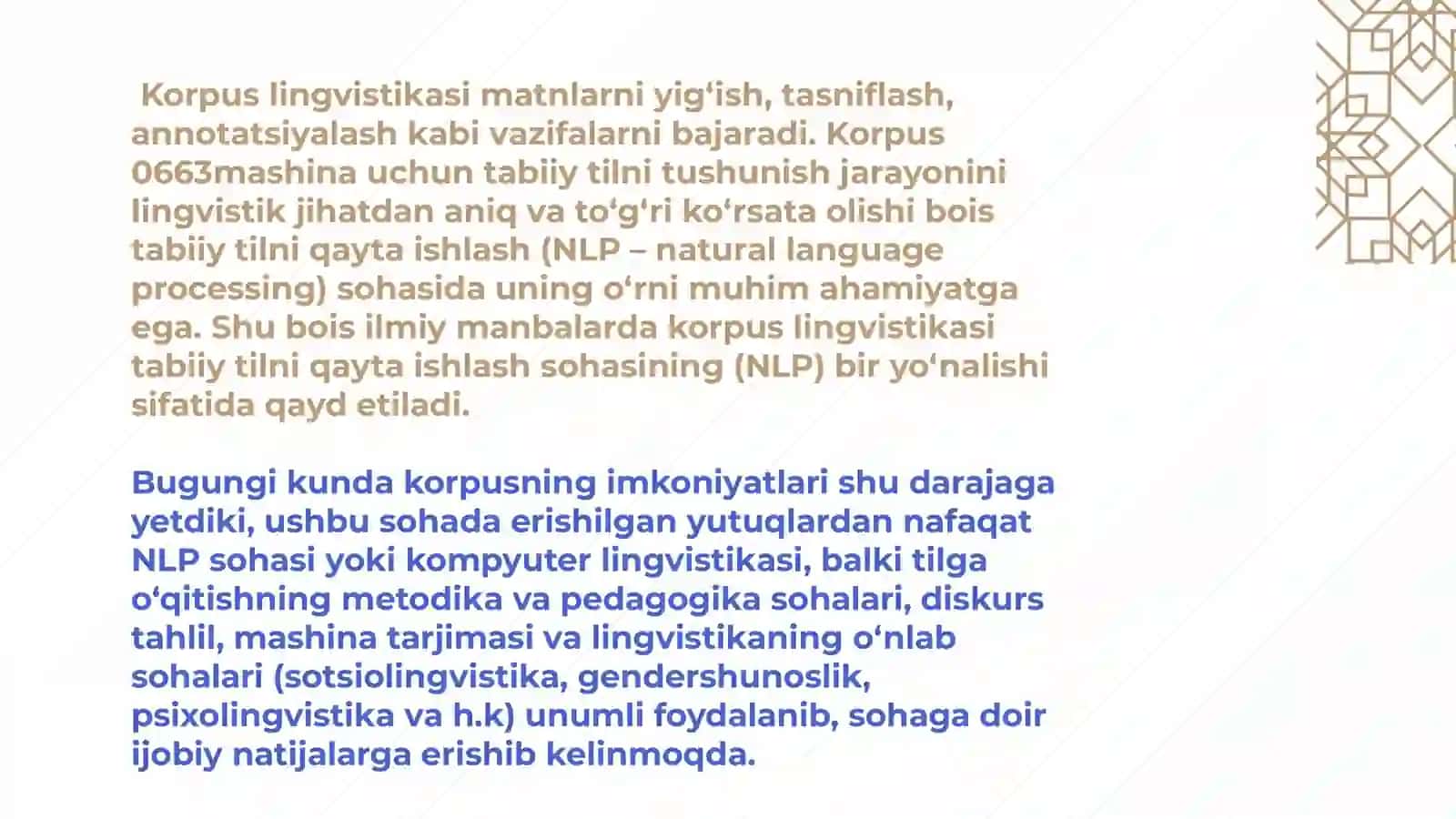 Korpusda matn tahlili texnologiyalari va mualliflik korpusi 3