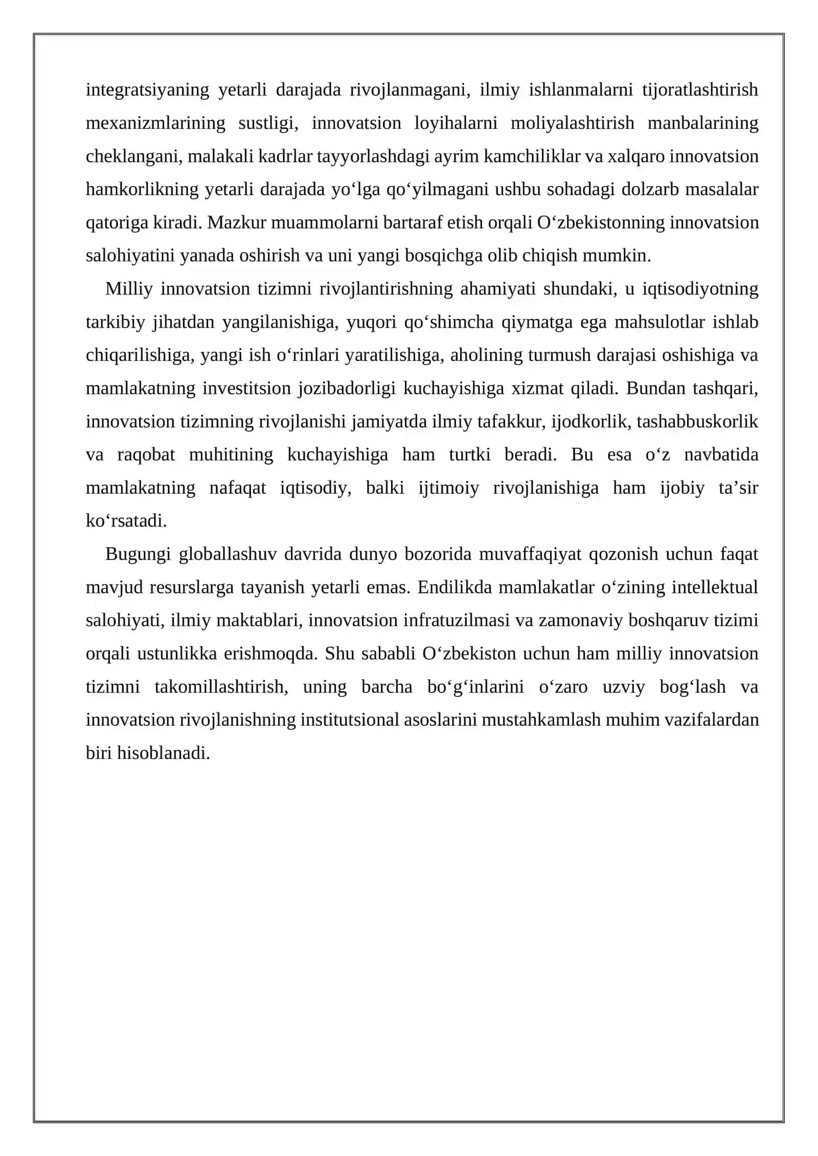 Oʻzbekistonda milliy innovatsion tizimni rivojlantirish istiqbollari 3